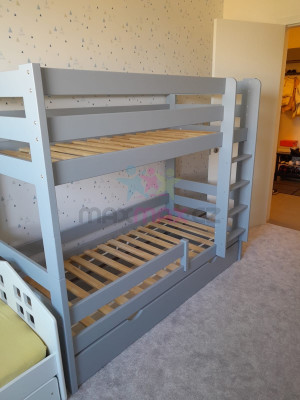 Dětská patrová postel z masivu GABI - 180x80 cm