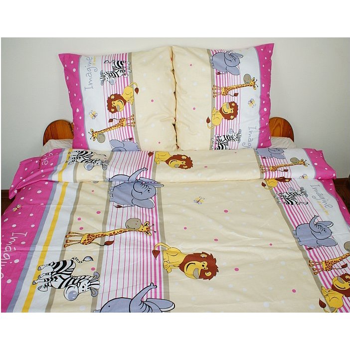 Detske Bavlnene Povleceni Zviratka Ruzove 140 X 200 Cm E Shop