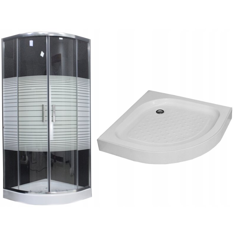 Sprchovy Kout S Vanickou Maxmax Mexen Rio Stripe Ctvrtkruh 90x90