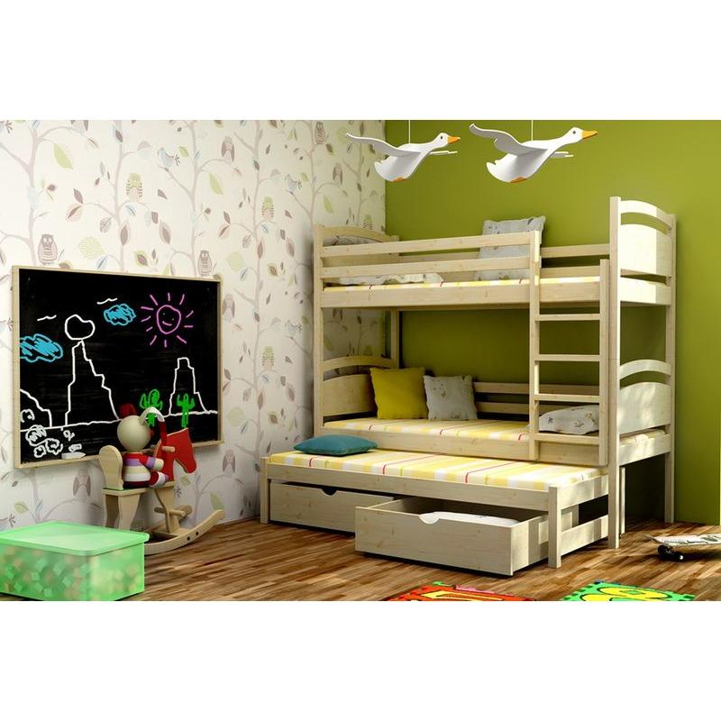 Detska Patrova Postel S Pristylkou Z Masivu 200x80cm Se Supliky Ppv002 E Shop Maxmax Cz