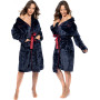Dámský župan ROGER - NAVY modrý/červený