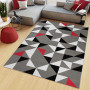 Kusový koberec MAYA Geometric - červený/šedý