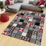 Kusový koberec MAYA Tiles - červený/šedý