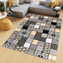 Kusový koberec MAYA Tiles - žlutý/šedý