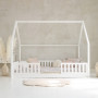 Dětská domečková Montessori postel z masivu borovice BIANCO DUO - 200x140 cm