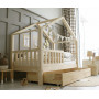 Dětská domečková postel z masivu borovice Bedhouse FENCE (se šuplíkem/s přistýlkou) - 180x80 cm