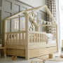 Dětská domečková postel z masivu borovice Bedhouse FENCE (se šuplíkem/s přistýlkou) - 200x90 cm