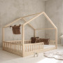 Dětská domečková Montessori postel z masivu borovice Bedhouse FENCE - 200x140 cm