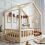 Dětská domečková Montessori postel z masivu borovice Bedhouse FENCE - 200x90 cm