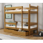 Dětská patrová postel z masivu borovice LEGEND se šuplíky - 200x90 cm