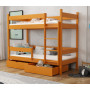 Dětská patrová postel z masivu borovice LEGEND se šuplíky - 200x90 cm