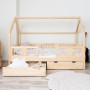 Dětská domečková postel z masivu borovice LUNA L 20 - 160x80 cm