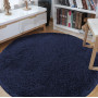 Moderní koberec SHAGGY CAMIL kulatý - tmavě modrý