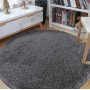 Moderní koberec SHAGGY CAMIL kulatý - tmavě šedý