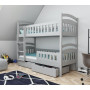Dětská patrová postel z masivu borovice DOMINIK II se šuplíky - 200x90 cm - šedá