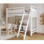 Dětská vyvýšená postel z masivu borovice VESPER - 180x80 cm - bílá