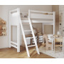 Dětská vyvýšená postel z masivu borovice VESPER - 180x80 cm - bílá