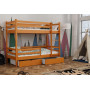 Dětská patrová postel z masivu borovice LEGEND PLUS se šuplíky - 200x90 cm