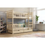 Dětská patrová postel z masivu borovice KAREL se šuplíky - 200x90 cm