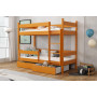 Dětská patrová postel z masivu borovice LEGEND se šuplíky - 200x90 cm