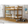 Dětská patrová postel z masivu borovice LEGEND se šuplíky - 180x80 cm