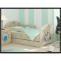 Dětská postel s výřezem KOČIČKA - modrá 160x80 cm