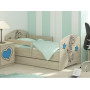 Dětská postel s výřezem ŽIRAFA - modrá 140x70 cm