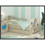 Dětská postel s výřezem ŽIRAFA - modrá 160x80 cm