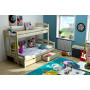 Dětská patrová postel s rozšířeným spodním lůžkem z MASIVU se šuplíky - PPS001