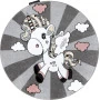 Dětský kusový koberec Petit Unicorn grey kruh