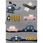 Dětský kusový koberec Petit Toys cars grey