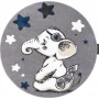 Dětský kusový koberec Petit Elephant stars grey kruh