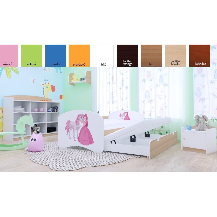 detska postel pro dva s vysuvnym luzkem 180x90 cm princezna a konik e shop maxmax cz