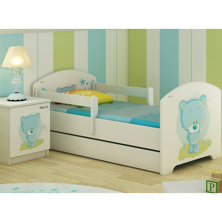 Skladem Detska Postel Modry Medvidek Se Suplikem 160x80 Cm 2x