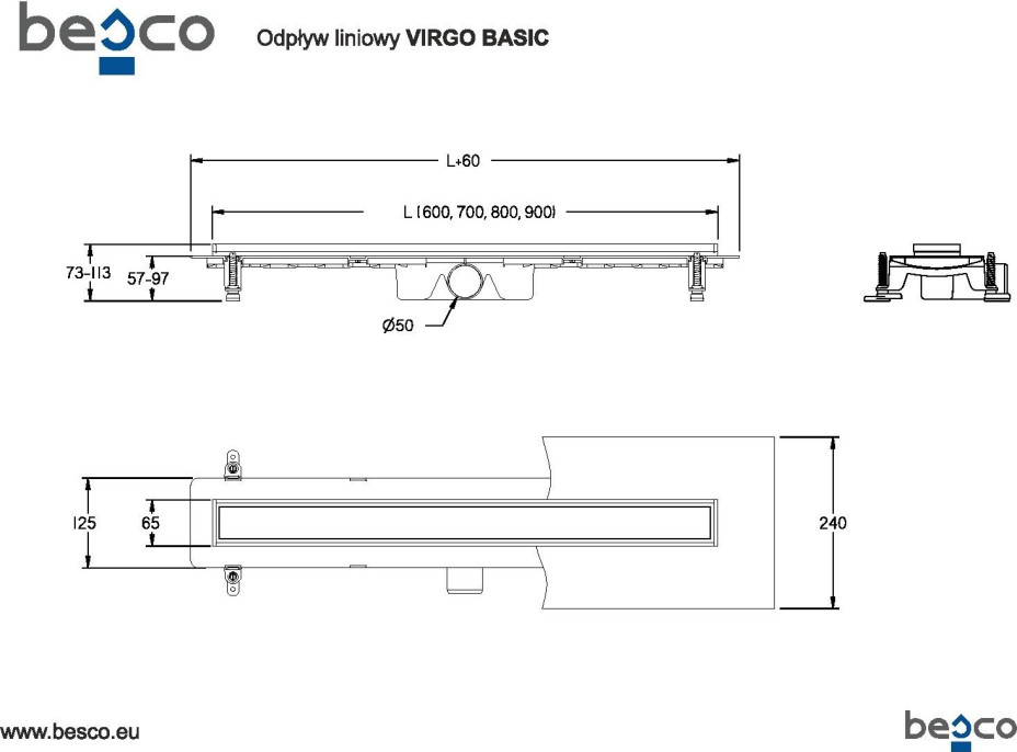 Odtokový žlab VIRGO BASIC DUO