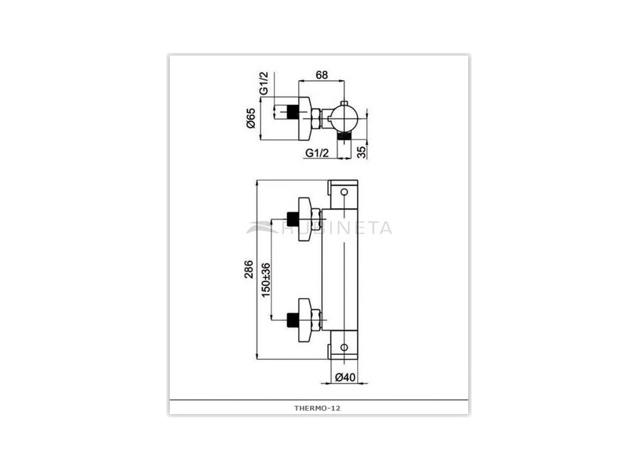 Sprchová termostatická baterie THERMO 12