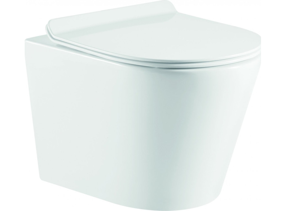 Závěsné WC OVALE BASSO RIMLESS se SLIM sedátkem Soft-close