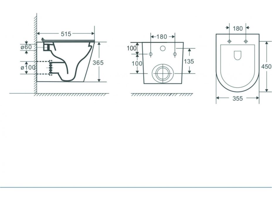 Závěsné WC OVALE BASSO RIMLESS se SLIM sedátkem Soft-close