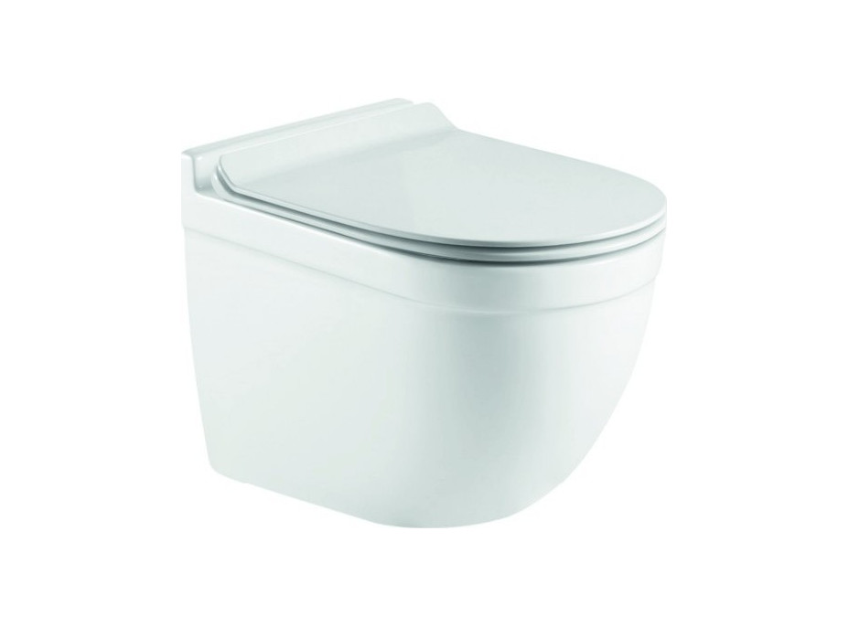 Závěsné WC OVALE RIMLESS se SLIM sedátkem Soft-close