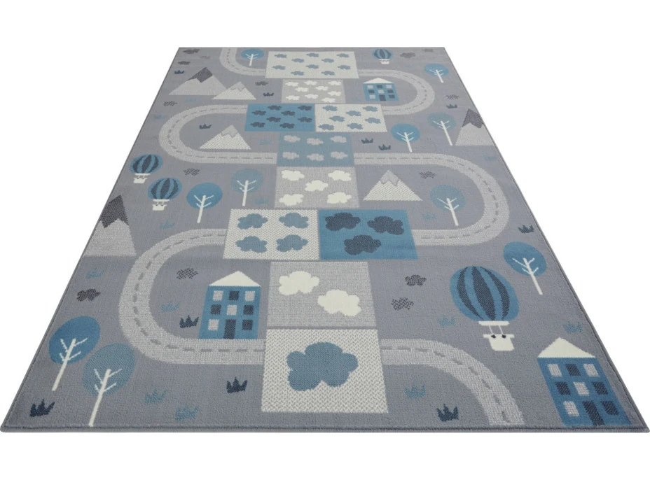 Dětský koberec Adventures 105536 Mouse Blue