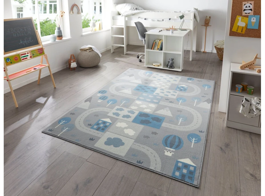Dětský koberec Adventures 105536 Mouse Blue