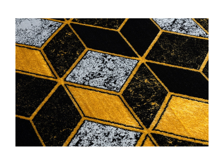 Kusový koberec Gloss 400B 86 3D geometric black/gold