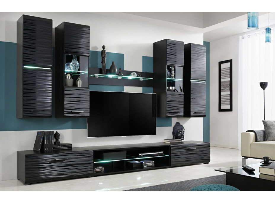 Obývací stěna BLAKE 4 - černá / sahara