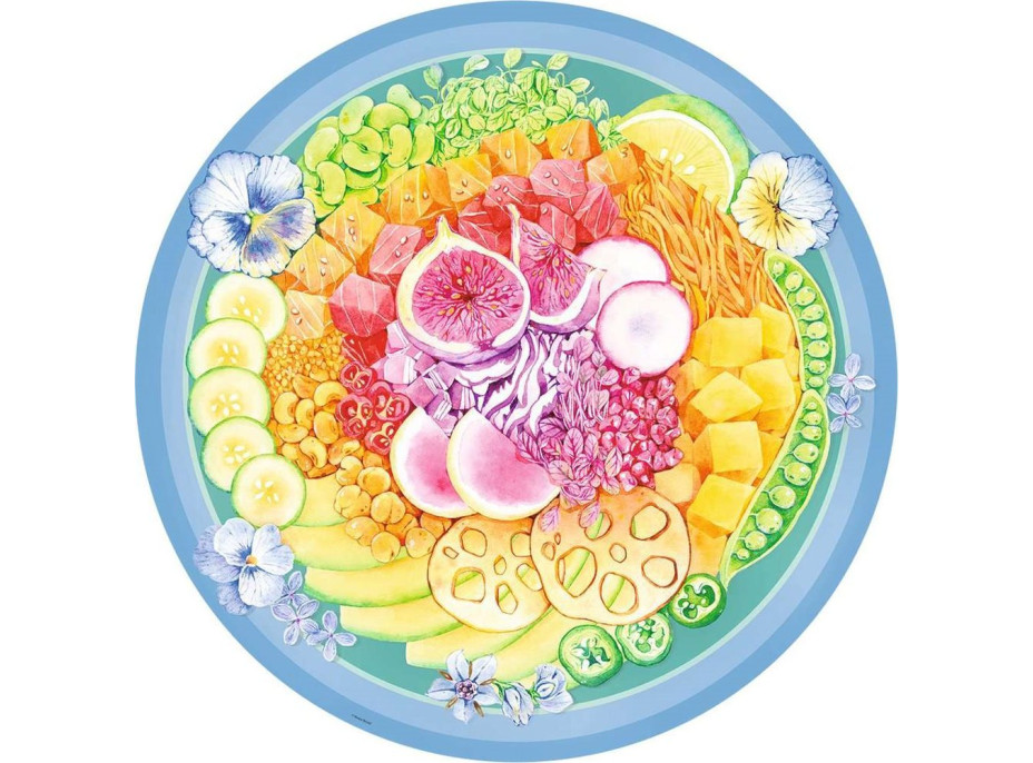 RAVENSBURGER Kulaté puzzle Kruh barev: Poke Bowl 500 dílků