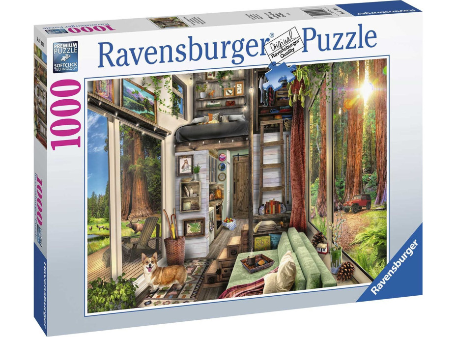 RAVENSBURGER Puzzle Chata v lese 1000 dílků