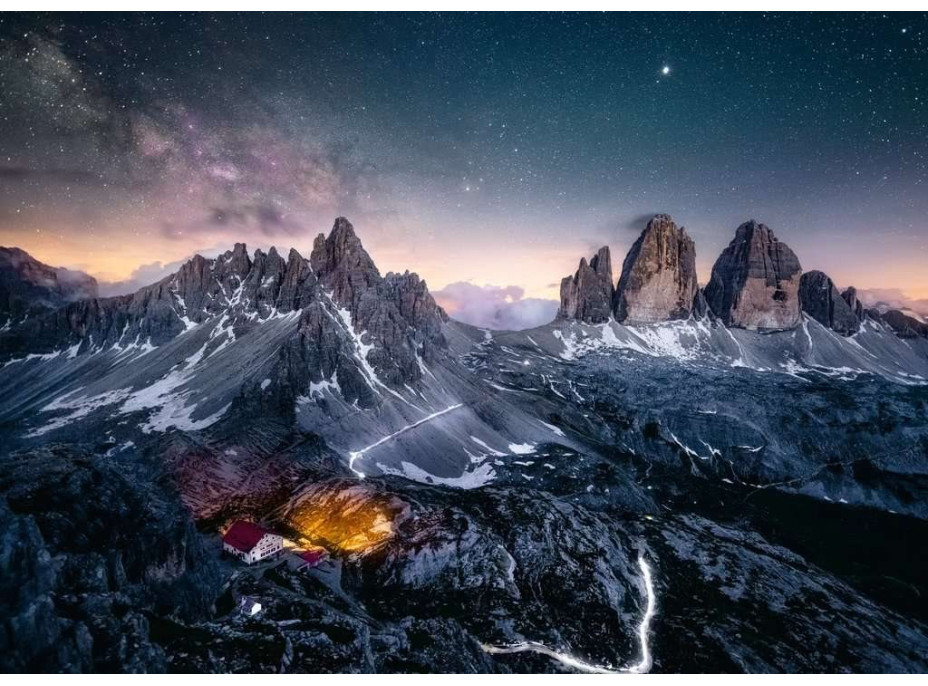 RAVENSBURGER Puzzle Dechberoucí hory: Tre Cime, Dolomity, Itálie 1000 dílků