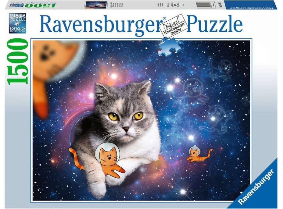 RAVENSBURGER Puzzle Kočky ve vesmíru 1500 dílků