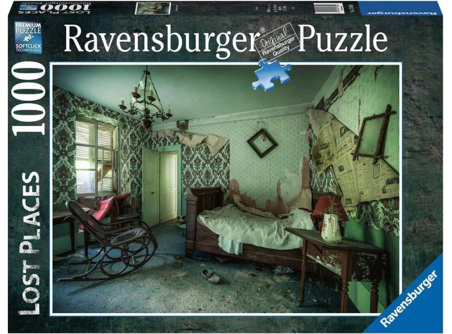 RAVENSBURGER Puzzle Ztracená místa: Zelená ložnice 1000 dílků