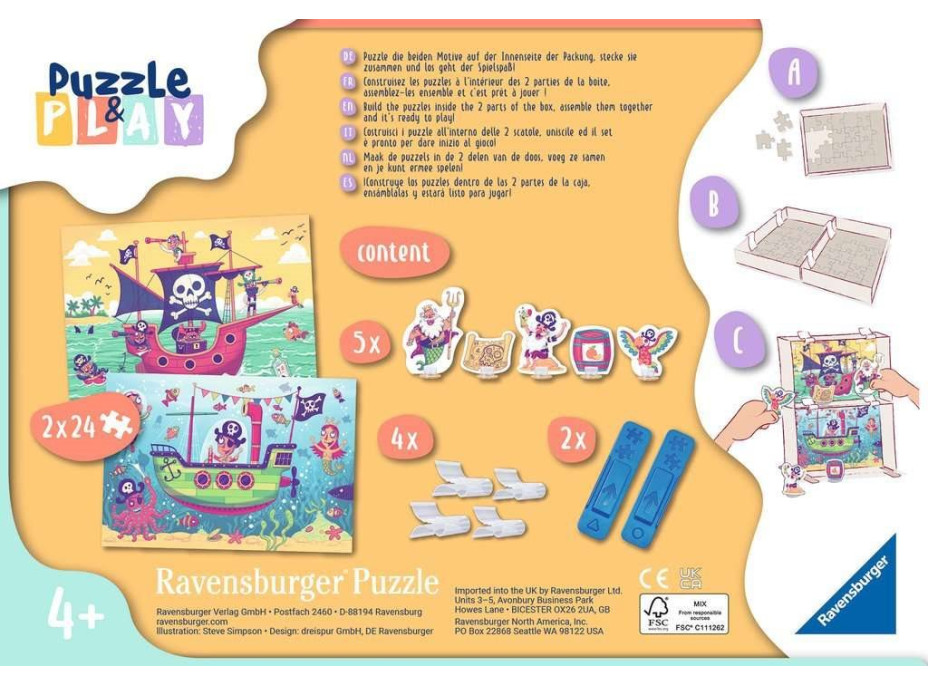 RAVENSBURGER Puzzle&Play: Země na obzoru 2x24 dílků