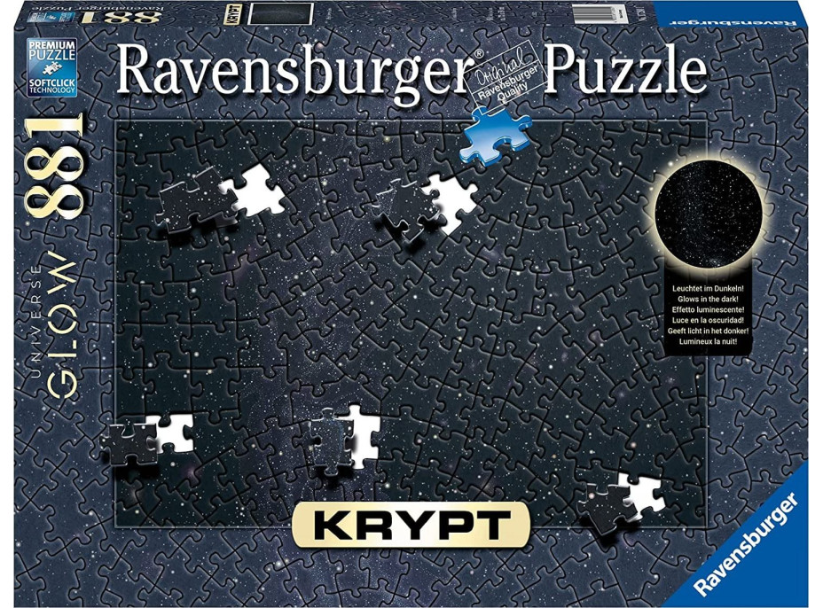 RAVENSBURGER Svítící puzzle Krypt Vesmírná záře 881 dílků